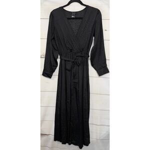Alexa B Maxi Long Sleeve‎ Dress Black 6 Tie Waist Party Date Night